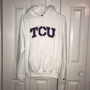 White Champion TCU hoodie